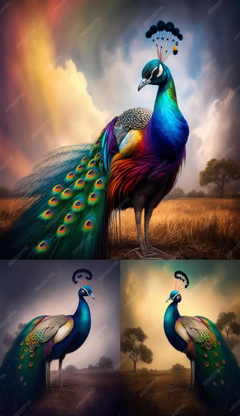 Premium Ai Image A Collage Of Pictures Of A Peacock With The Words Peacock On The Bottom