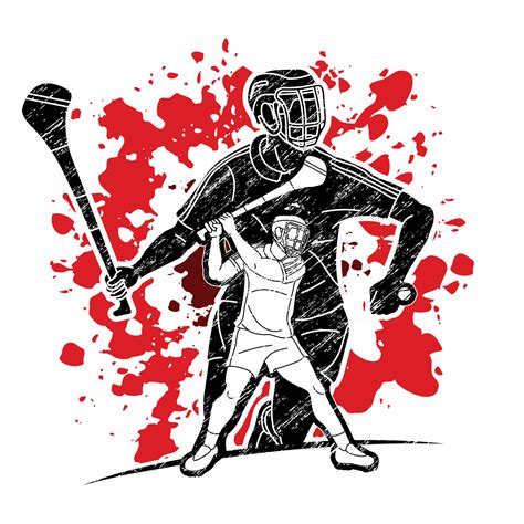 Silhouette Hurling Sport Team Players Action 2429773 Vector Art At Vecteezy