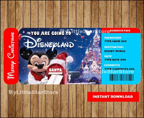 Disney Trip Surprise Ticket Disneyland Christmas Surprise Etsy