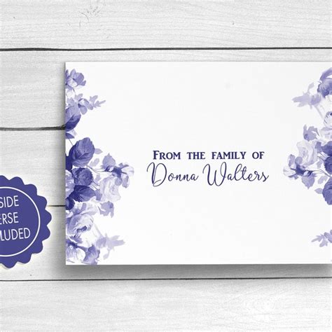 Personalized Floral Thank You Card Etsy