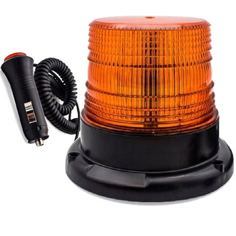 LAMPA OSTRZEGAWCZA BŁYSKOWA KOGUT MAGNES 12V 24V MOCNA POMARAŃCZOWA