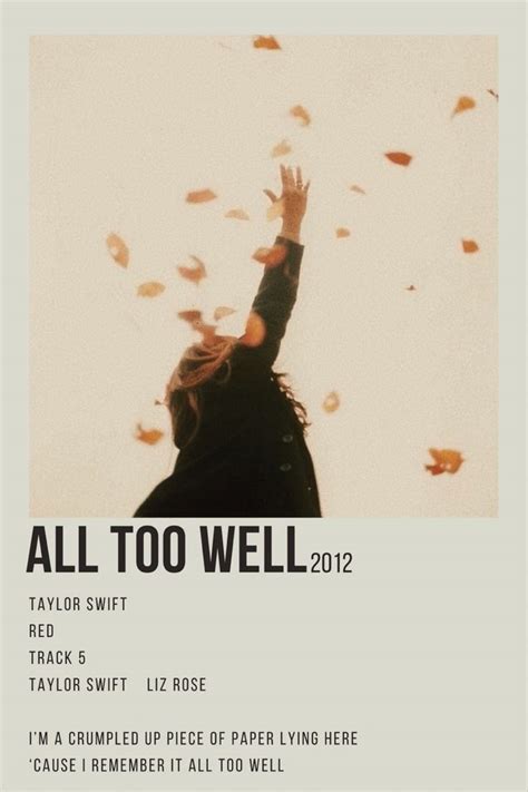 Taylor Swift All Too Well Red Minimalist Poster Polaroid In 2021