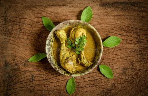 Chicken Curry Or Masala Spicy Reddish Chicken Leg Piece Dish