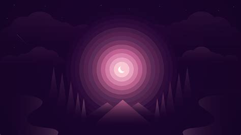 Purple and pink crescent moon clip-art HD wallpaper | Wallpaper Flare