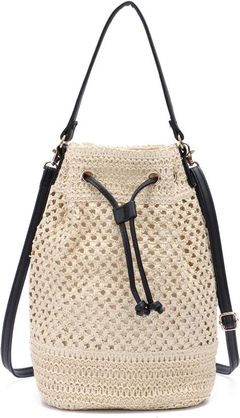 EVEOUT Bolsos Bandolera De Tejido Paja Mujer Bolsos Totes Grande Verano