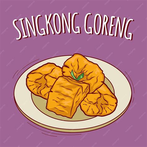 Premium Vector | Singkong goreng illustration indonesian food with cartoon style