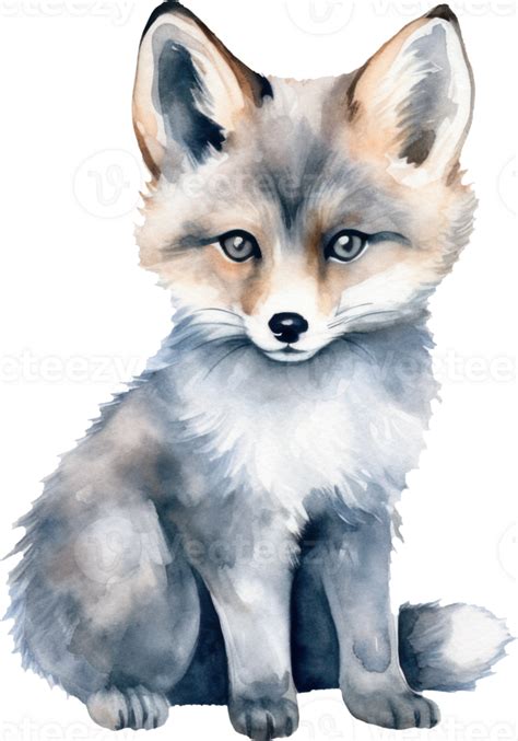 Cute Fox Watercolor Illustration 24045917 Png