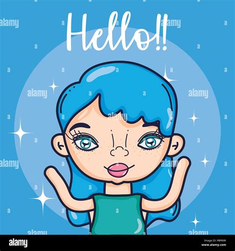 Girl saying hello cartoon Stock Vector Image & Art - Alamy