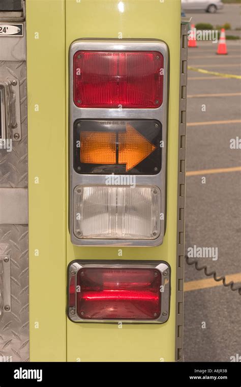 Close Up Of Tail Lights On A Fire Truck Stock Photo Alamy