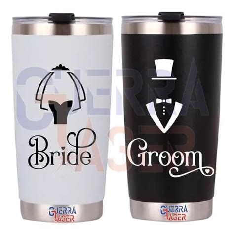 Termos Para Boda Bride Groom Personalizable 2 Piezas 20oz Meses Sin