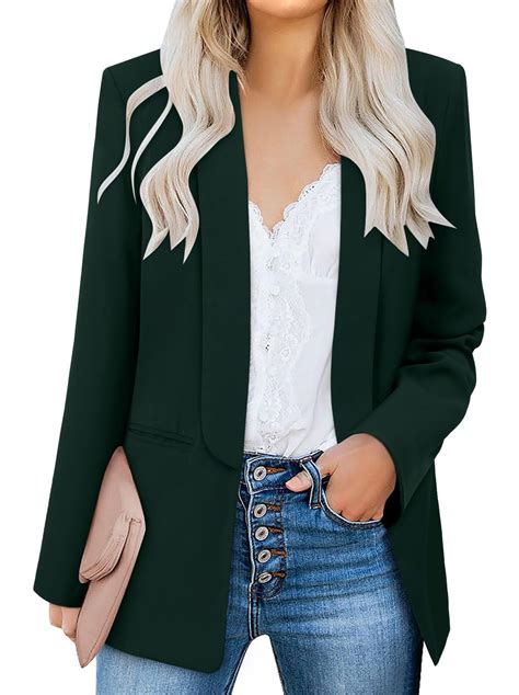 Womens Casual Blazer Long Sleeve Business Suit Jacket Open Front Work