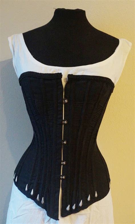 Victorian Corset 1870 Corset Hourglass Shape Silver Etsy