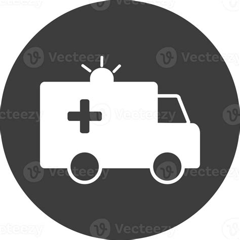 ambulance icon in black circle. 27785717 PNG