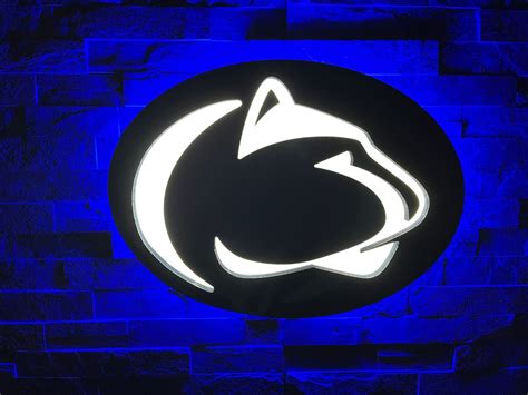 Large Custom Penn State Logo Psu Nittany Lion Chipmunk Led Lighted