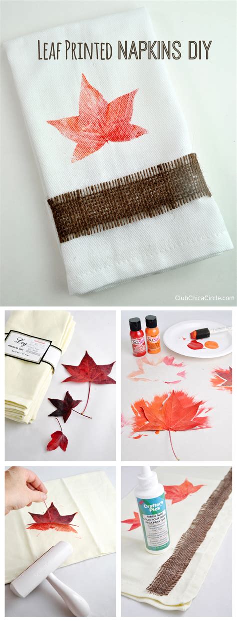 Leaf Printed Napkins DIY | Club Chica Circle - where crafty is contagious