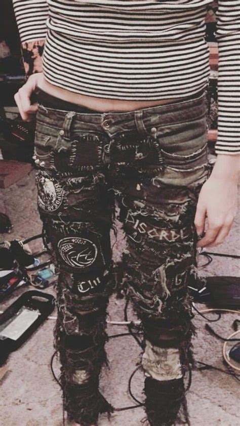 Crust Pants Punk Patches Fashion Punk Jeans Punk Outfits