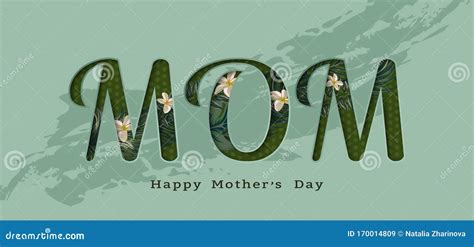 Happy Mothers Day Greeting Card With Typographic Design And Floral