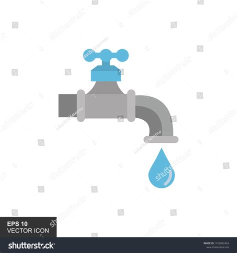 Illustration Faucets Water Drops On White Stock Vector Royalty Free