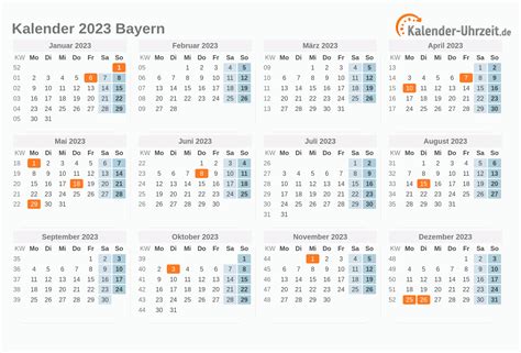 Feiertage Bayern Kalender