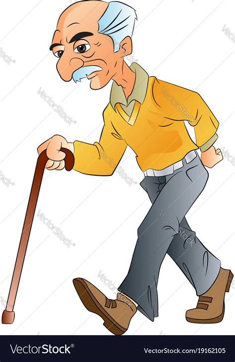 Old Man Walking Royalty Free Vector Image Vectorstock