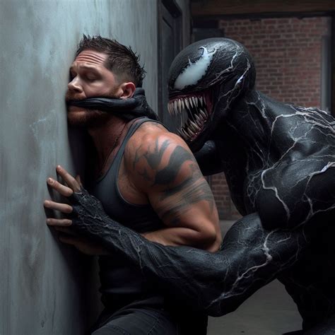 Eddie Brock Tom Hardy Silenced And Held By Venom By Swordmyth On