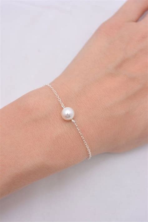 Bridesmaid Pearl Bracelet Silver Pearl Bracelet Silver Bridesmaid