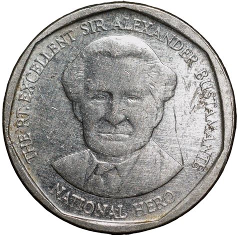 Nickel Clad Steel 1 Dollar Of Jamaica Country AD 2008 With Portrait