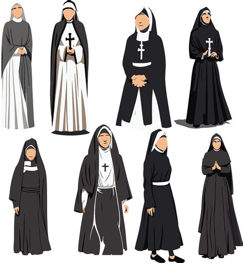 Catholic Nun Vector Illustrations Svg Png Pdf Files Perfect For