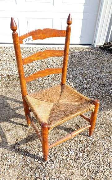 Low Ladder Back Rush Seat Chair Mark Van Hook Auctioneer