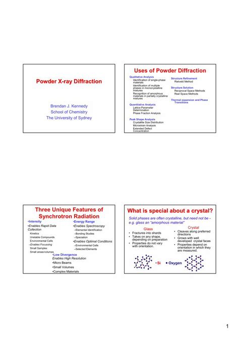 (PDF) Uses of Powder Diffraction Powder X -ray Diffractioncheiron2007.spring8.or.jp/pdf/Kennedy ...