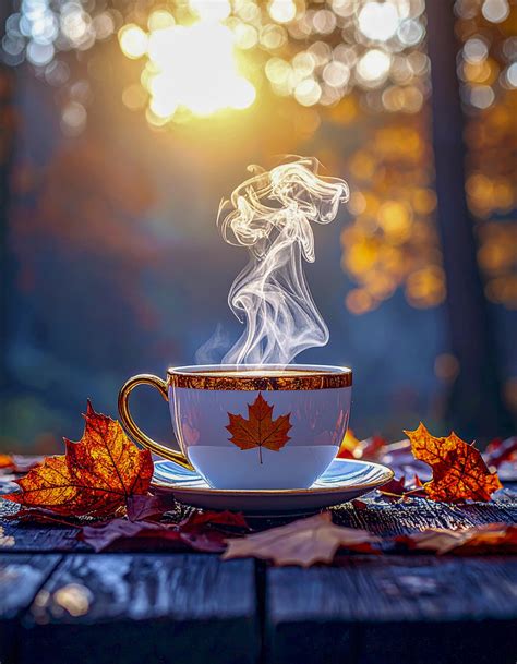 Autumn Steaming Coffee Free Stock Photo - Public Domain Pictures