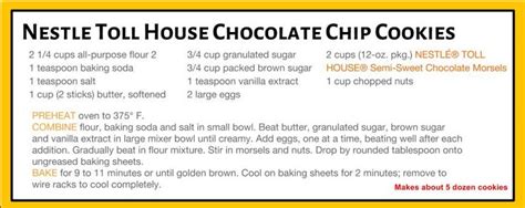 Toll House Chocolate Chip Cookie Recipe On Back Of Bag Image S Tollhouse Chocolate Chip