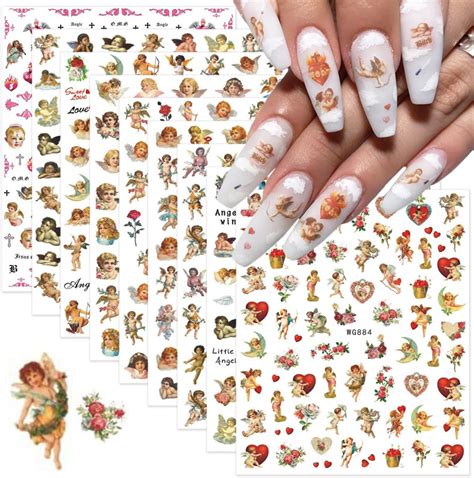 Amazon Sheets Angel Nail Stickers D Self Adhesive Cupid Nail