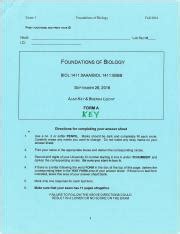 Exam Forma Mc Key Exam Foundations Of Biology Fall Print Your