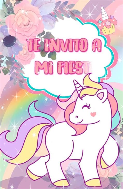 Tarjeta De Unicornio Tarjetas De Unicornio Invitaciones De