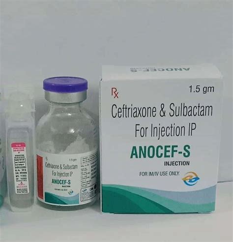 Ceftriaxone Sulbactam Injection Strength 1 5 Gm At Rs 225 00 Vial In