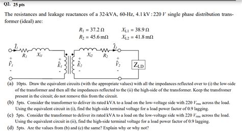 Solved Q Pts The Resistances And Leakage Reactances Of Chegg