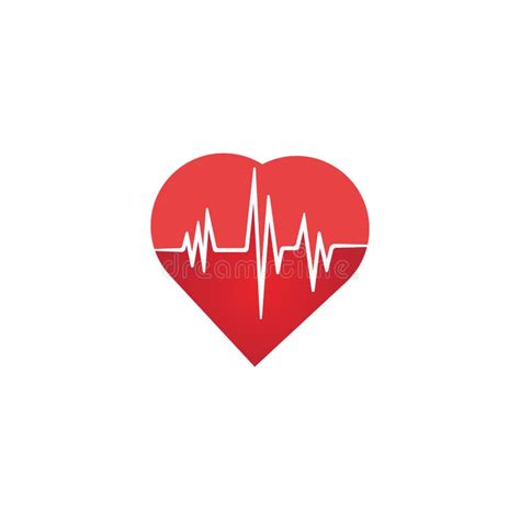 Heart Rate Icon Health Monitor Red Heart Rate Stock Illustration