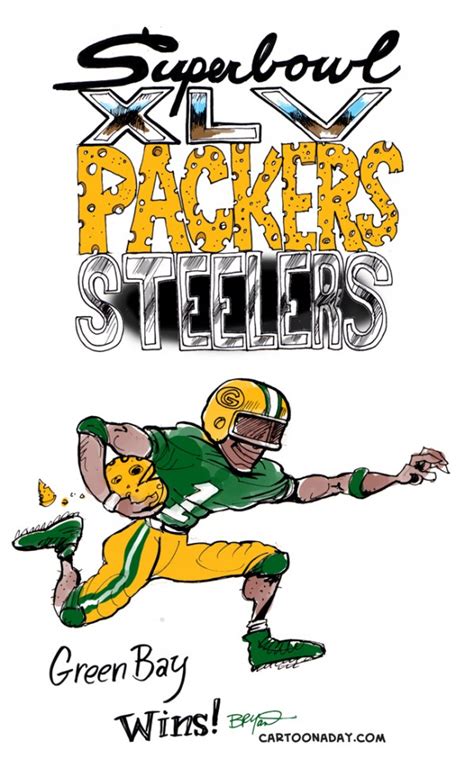 Packers vs Steelers packers Win Cartoon