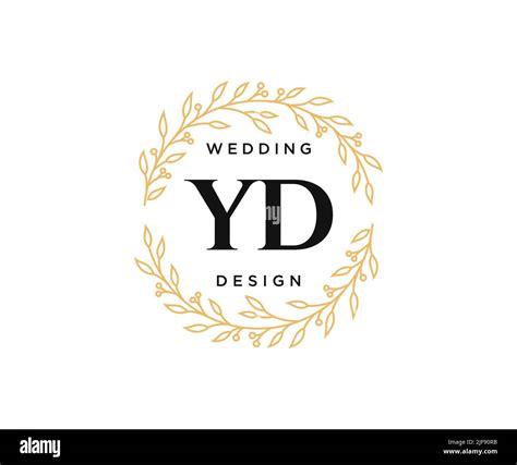 Yd Initials Letter Wedding Monogram Logos Collection Hand Drawn Modern