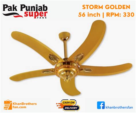 Pak Punjab Ceiling Fan Model Storm Golden 5 Blades Size 56 Inch