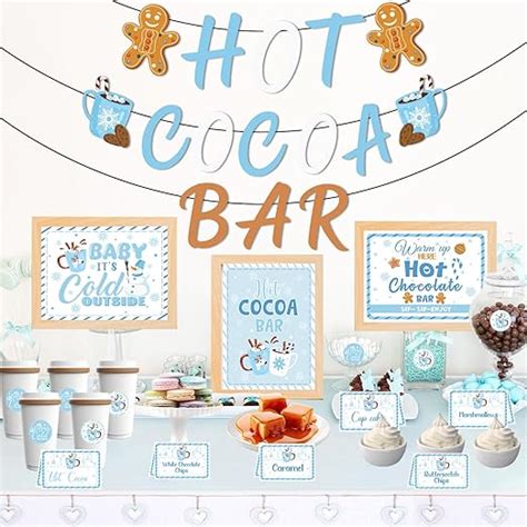 Amazon Rngmsi Hot Cocoa Bar Kit Hot Chocolate Bar Supplies Cocoa Banner Baby It S Cold