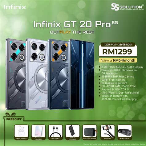 Infinix Gt 20 Pro 5g 12gb Ram 256gb Rom 667” Fhd Oled 120hz Display Mediatek Dimensity