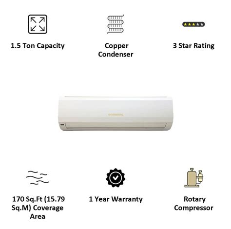 Bmwa O General 1 5 Ton 3 Star Split Ac At Rs 53000 O General Split