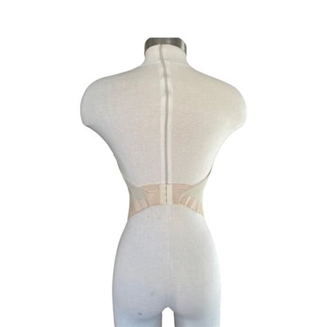 1980s Vintage Nude Strapless Bustier Backless Vint Gem