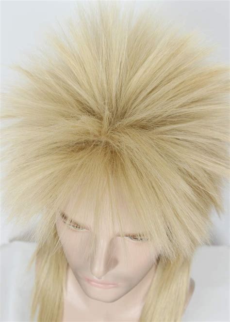 Linfairy 80s Rock Wigs Halloween Blonde Mullet Fancy Dress Wig Not