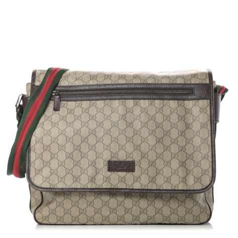 Gucci Gg Plus Monogram Web Large Flap Messenger Bag Beige Dark Brown 756192 Fashionphile