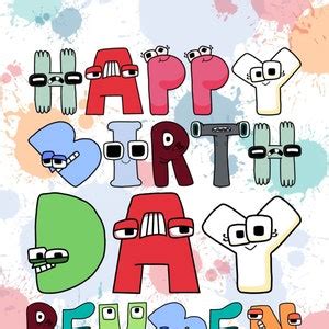 Alphabet Lore Birthday Card Digital Printable Birthday Card Made To