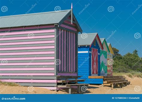 Beach Houses at Brighton Beach in Melbourne, Australia Stock Photo ...