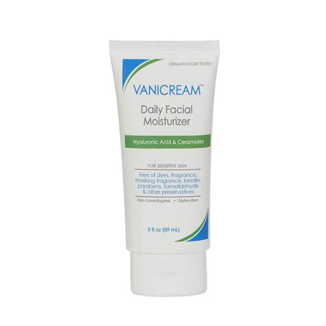 Vanicream Daily Facial Moisturizer With Hyaluronic Acid And Ceramides For Sensitive Skin 3 Floz